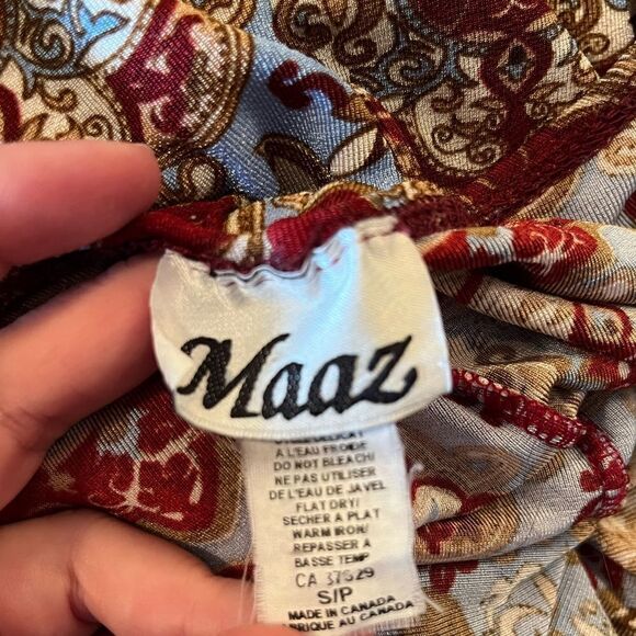 90s vintage slinky patterned halter dress - Picture 7 of 10